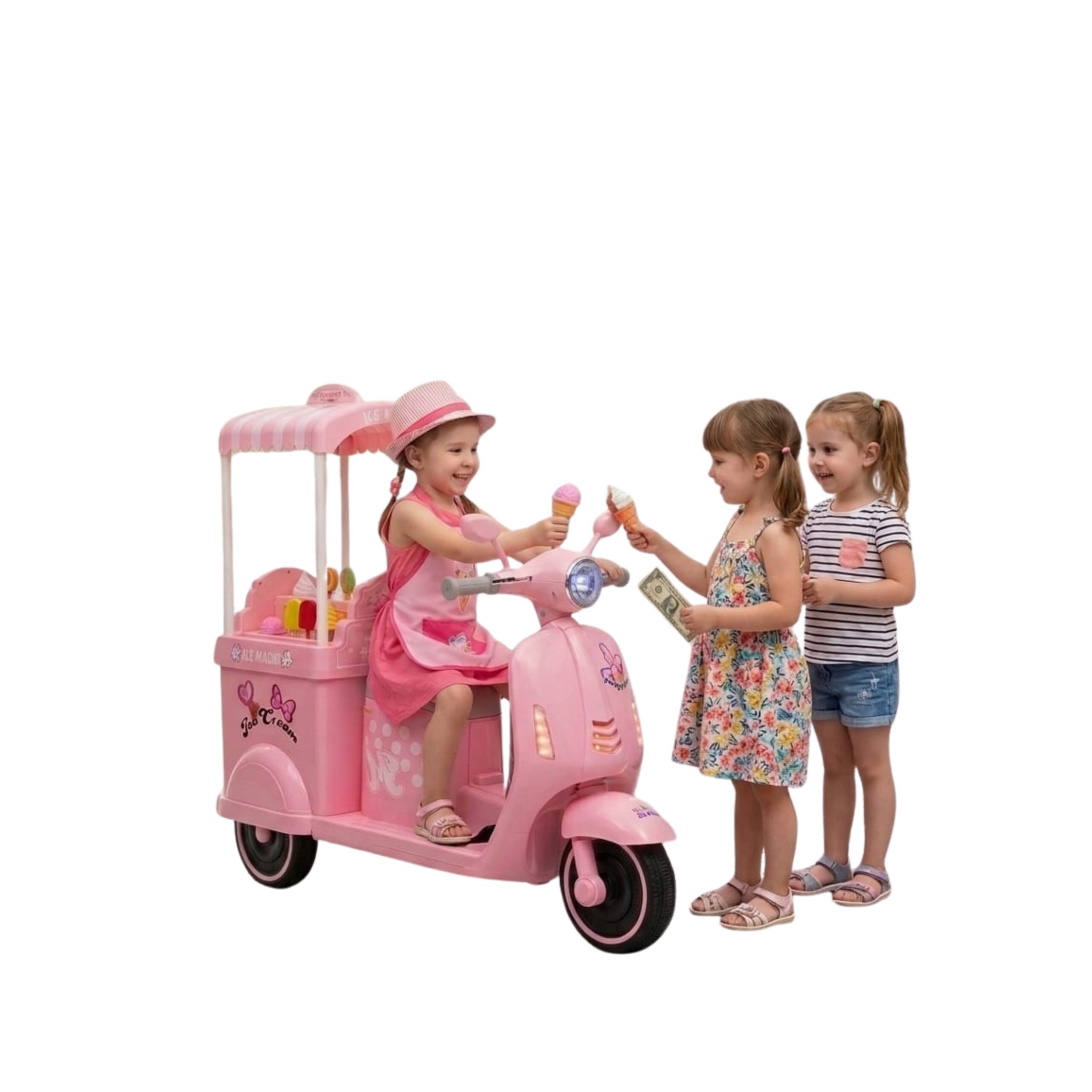 🍨 MOTO ELÉCTRICA ICE CREAM MAGIC (6 VOLT) 🛵✨ - Imagen 2